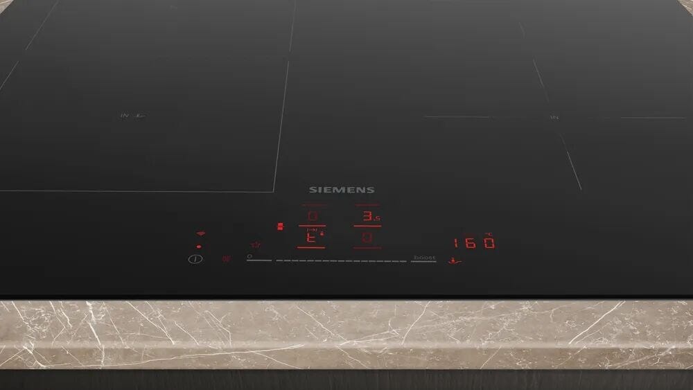 Siemens ED61AHSC1E iQ500 Piano cottura a induzione, 60 cm, CombiZone, vetroceramica nero opaco