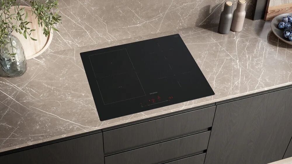 Siemens ED61AHSC1E iQ500 Piano cottura a induzione, 60 cm, CombiZone, vetroceramica nero opaco