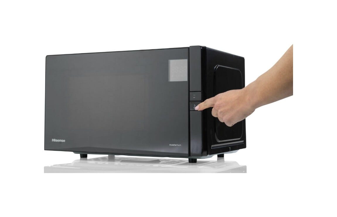 Hisense H25MOBS4HGI Forno a microonde cm. 48, capacità 25 litri, 900 W, Grill 1000 W, Tecnologia Inverter, 10 livelli di potenza, nero