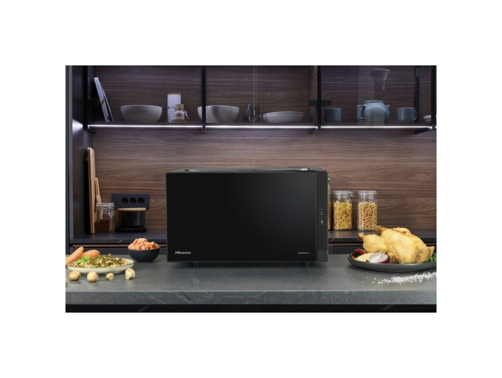 Hisense H25MOBS4HGI Forno a microonde cm. 48, capacità 25 litri, 900 W, Grill 1000 W, Tecnologia Inverter, 10 livelli di potenza, nero