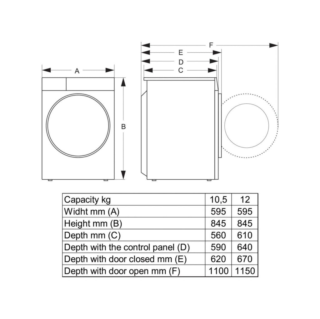 Hisense WD3S1043BW7 Lavasciuga cm. 60, 10.5 kg lavaggio, 6 kg asciugatura, motore inverter, 19 programmi, bianco