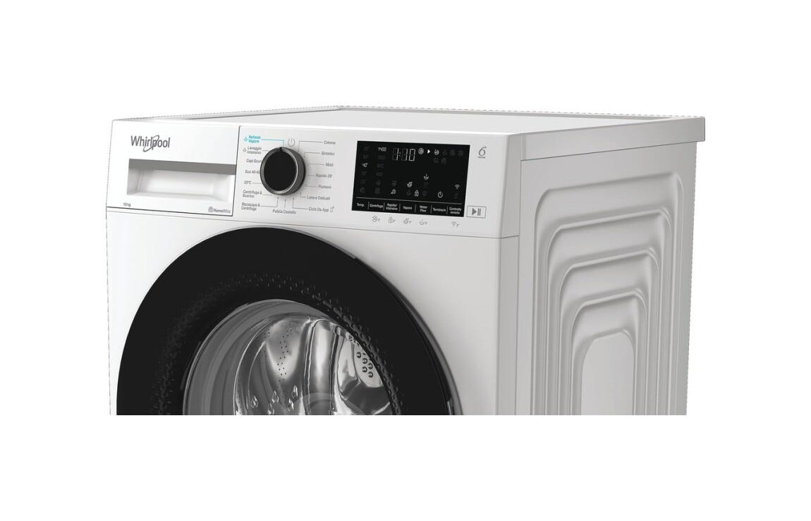 Whirlpool WAM 09WB IT Lavatrice cm. 60, capacità 10 kg, 1400 rpm, classe A, motore inverter, 6° Senso, bianco