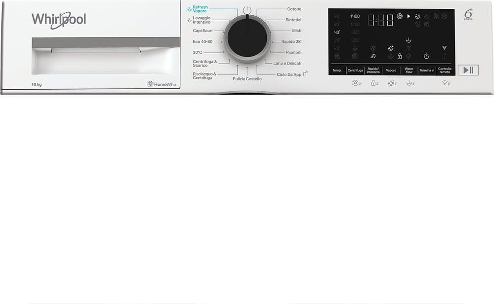 Whirlpool WAM 09WB IT Lavatrice cm. 60, capacità 10 kg, 1400 rpm, classe A, motore inverter, 6° Senso, bianco