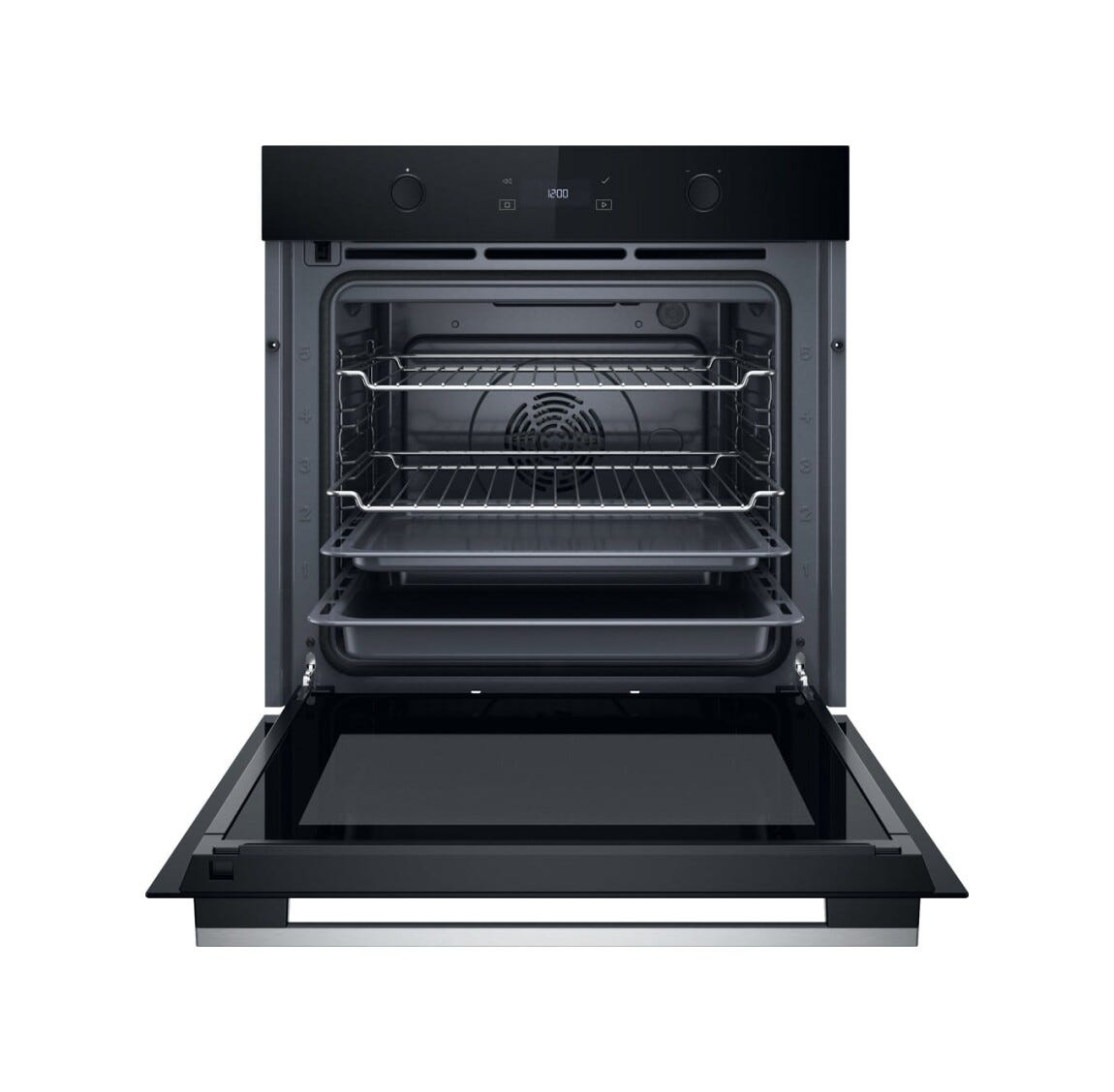 Whirlpool WOI781PU0SXA Forno elettrico cm. 60, capacità 73 litri, Pirolitico + Idrolitico, 6° SENSO FlexiClean, Pizza 310°, inox/nero