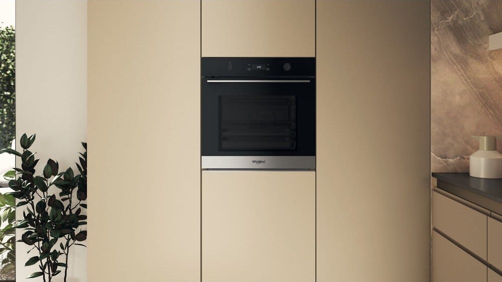 Whirlpool WOI781PU0SXA Forno elettrico cm. 60, capacità 73 litri, Pirolitico + Idrolitico, 6° SENSO FlexiClean, Pizza 310°, inox/nero