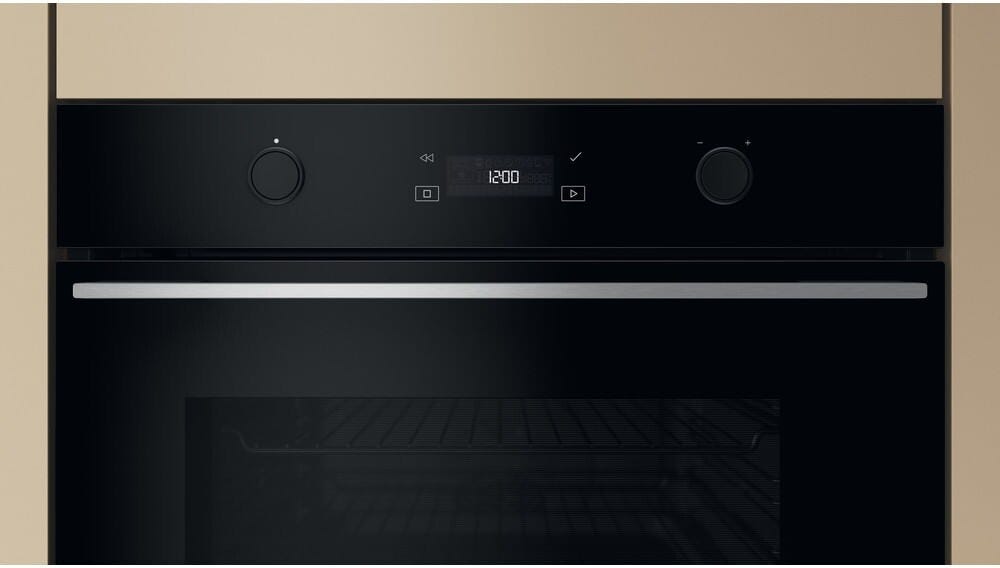 Whirlpool WOI781PU0SXA Forno elettrico cm. 60, capacità 73 litri, Pirolitico + Idrolitico, 6° SENSO FlexiClean, Pizza 310°, inox/nero