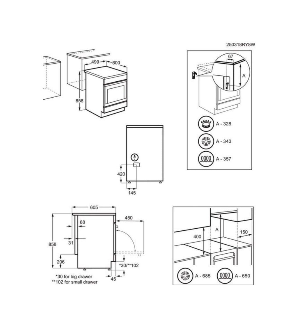 Bosch LKI564266K Steambake Cucina da accosto cm. 50, 4 zone induzione, forno termoventilato, nero opaco