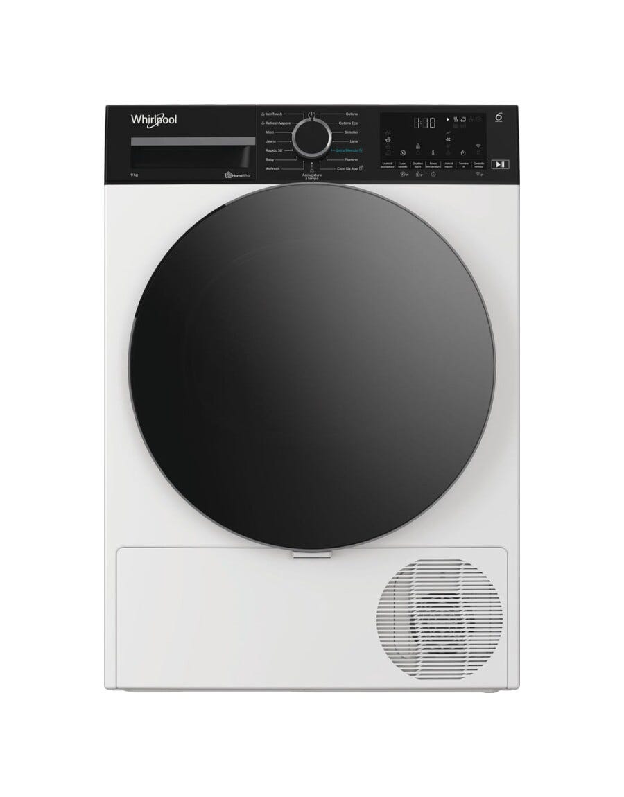 Whirlpool C WD 96M WBS IT Asciugatrice cm. 60, capacità 9 kg, Pompa di calore, Precision Dry, Silent Spin, bianco