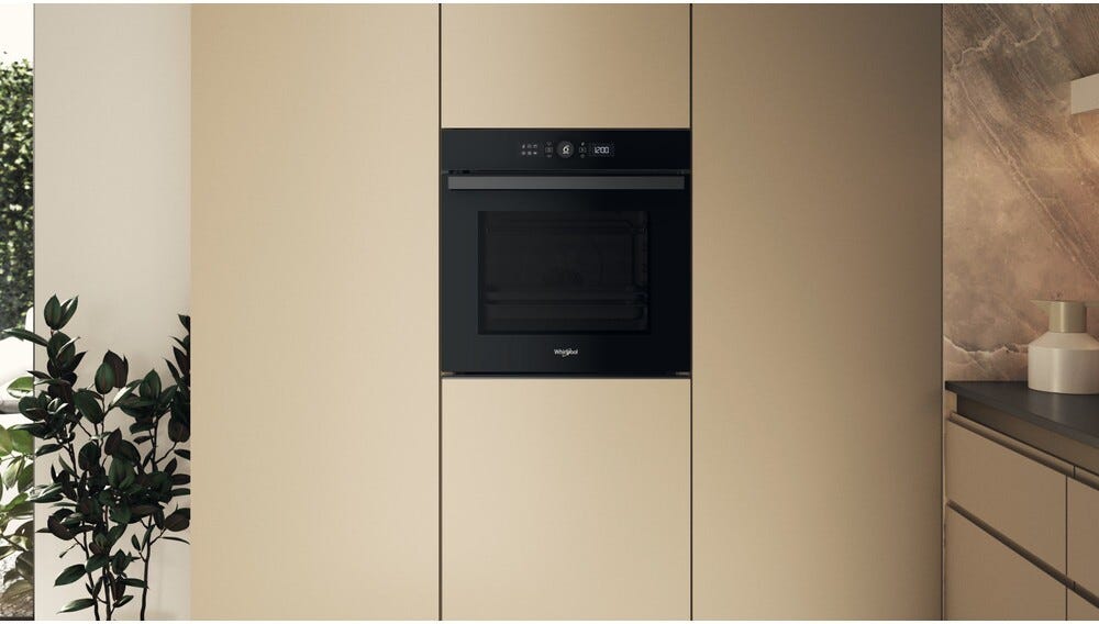 Whirlpool WOI4S8PM1SB Forno da incasso cm. 60, capacità 73 litri, Pirolisi + Idrolisi, tecnologia 6° SENSO, nero
