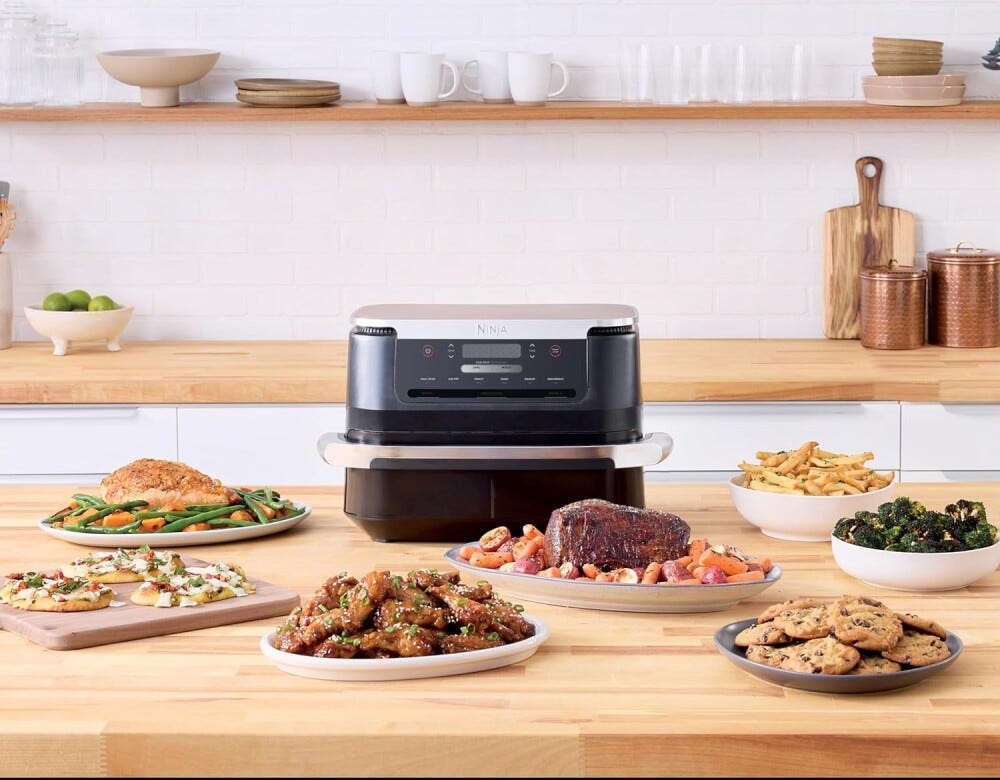 Ninja AF550EU FlexDrawer friggitrice ad aria doppio cestello, 6,6 L, 6 programmi, formato famiglia, parti lavabili in lavastoviglie, divisorio rimovibile