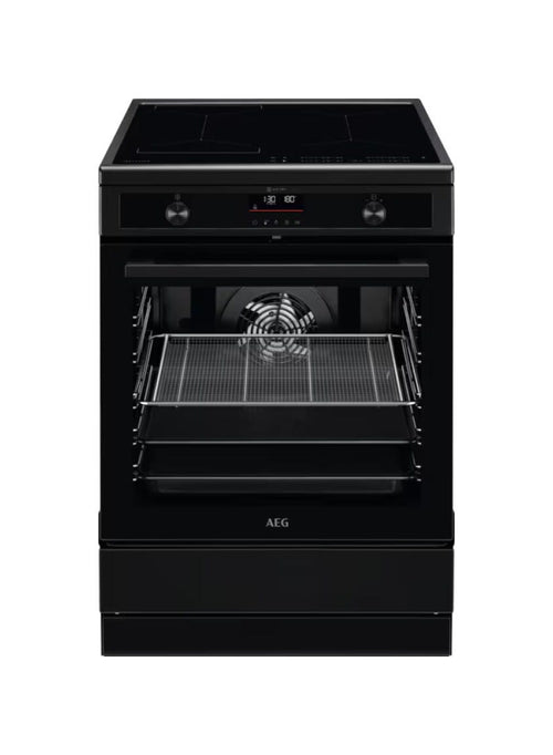 AEG CIB6499APB Cucina da accosto cm. 60, 4 zone induzione, funzione hob2Hood, forno elettrico pirolitico, manopole retrattili, vetroceramica, nero opaco
