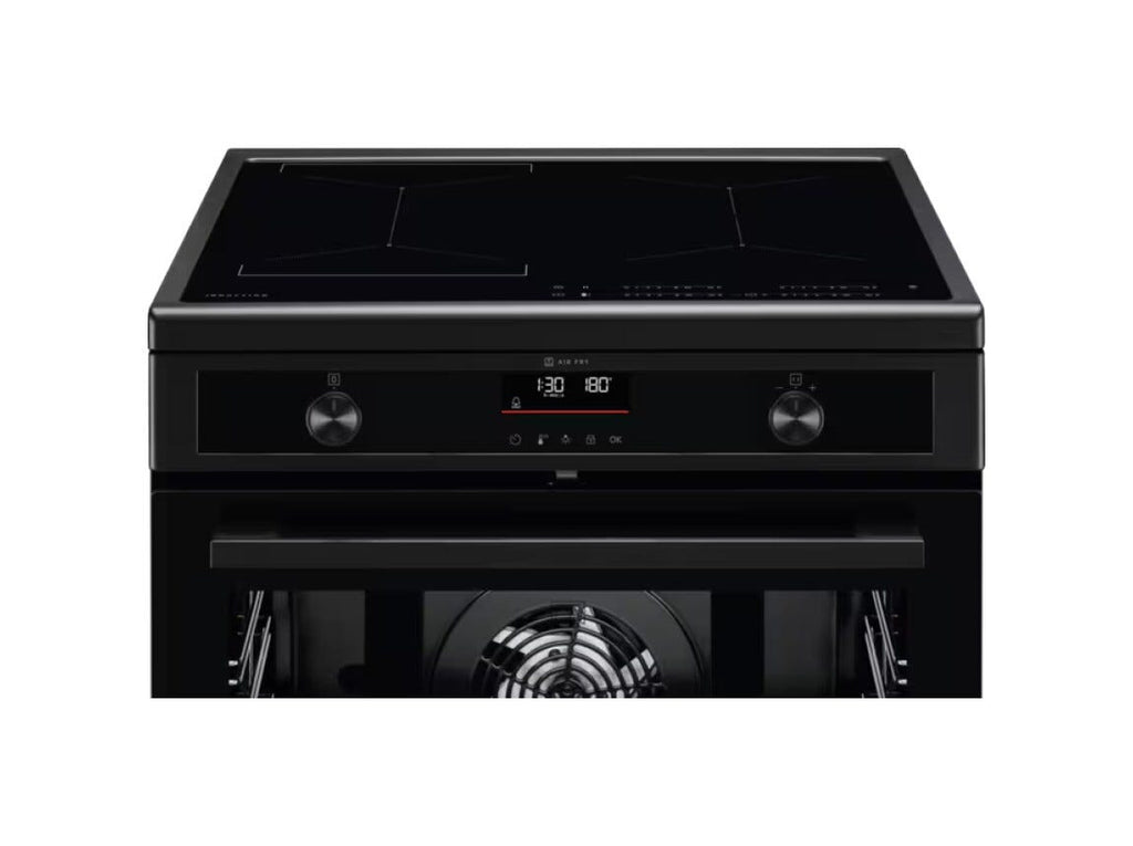 AEG CIB6499APB Cucina da accosto cm. 60, 4 zone induzione, funzione hob2Hood, forno elettrico pirolitico, manopole retrattili, vetroceramica, nero opaco
