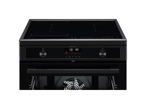 AEG CIB6499APB Cucina da accosto cm. 60, 4 zone induzione, funzione hob2Hood, forno elettrico pirolitico, manopole retrattili, vetroceramica, nero opaco