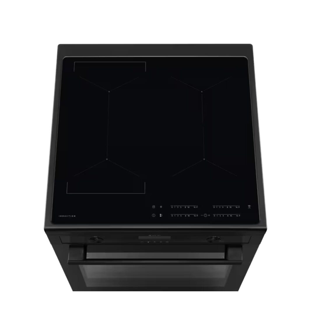 AEG CIB6499APB Cucina da accosto cm. 60, 4 zone induzione, funzione hob2Hood, forno elettrico pirolitico, manopole retrattili, vetroceramica, nero opaco