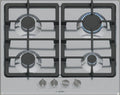 Bosch PGP6B5K90 Serie 4 Piano cottura a gas, 59 cm, Griglie d'Appoggio Singole, inox
