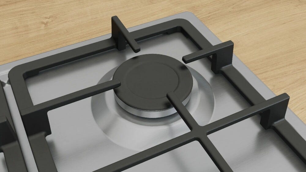 Bosch PGP6B5K90 Serie 4 Piano cottura a gas, 59 cm, Griglie d'Appoggio Singole, inox