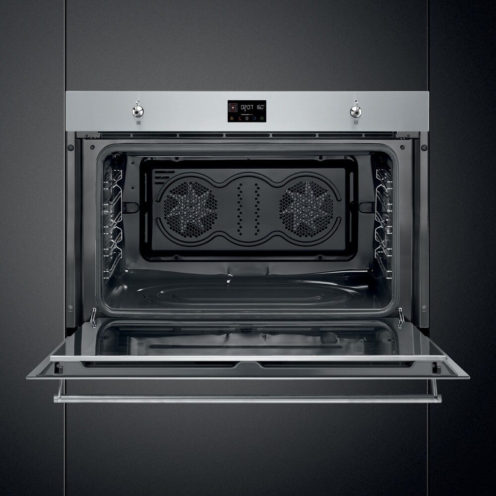 Smeg SF9302TX classica Forno elettrico cm. 90, altezza 60, 115 litri, cottura termoventilata, Vapor Clean, Classe A+, inox satinato antimpronta