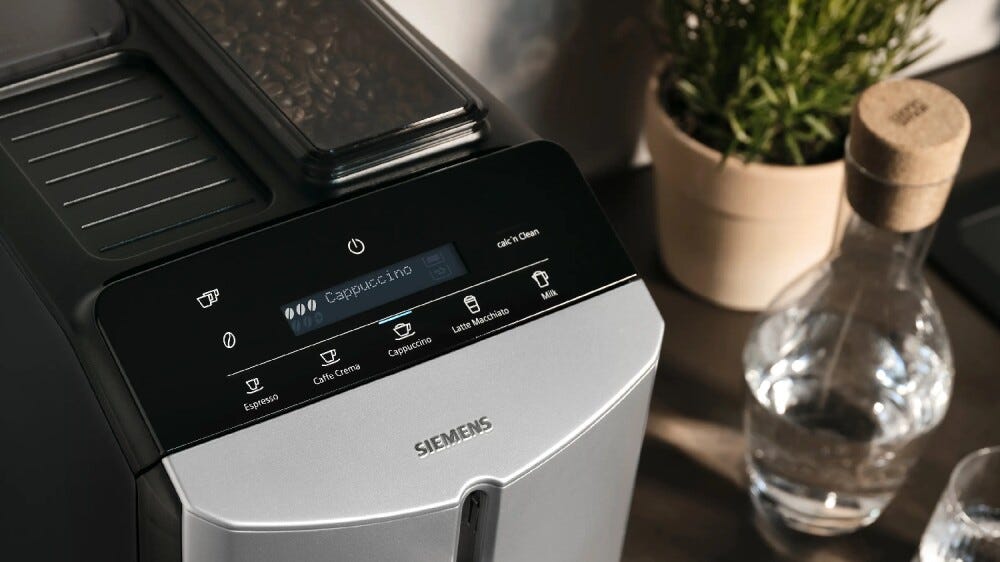 Siemens TF303E01 EQ300 Macchina da caffè automatica, macinacaffè integrato, funzione latte, argento