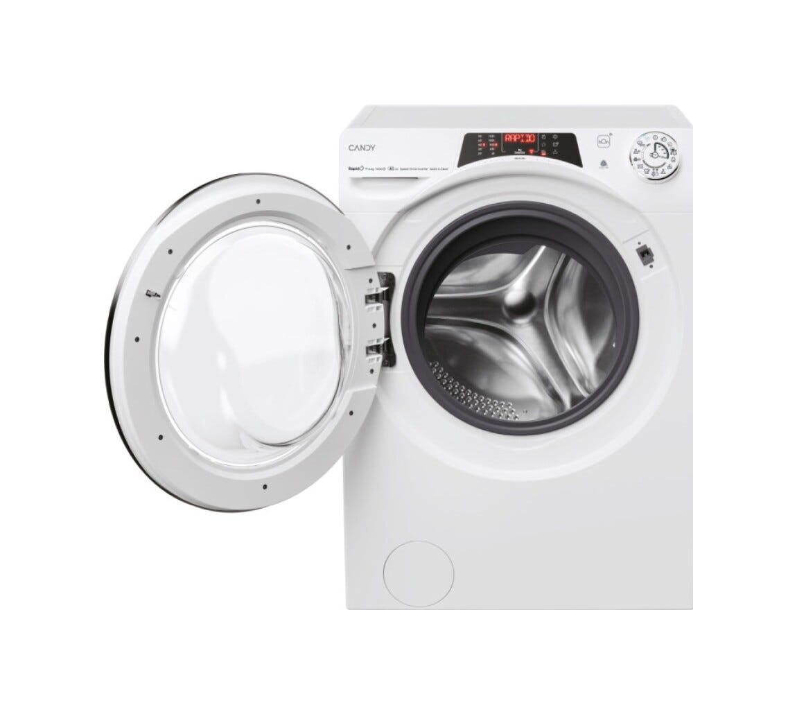 Candy ROW 4966DWMC7-S RapidÓ Lavasciuga 9 kg lavaggio, connettività Wi‑Fi + Bluetooth, 1400 rpm, bianco
