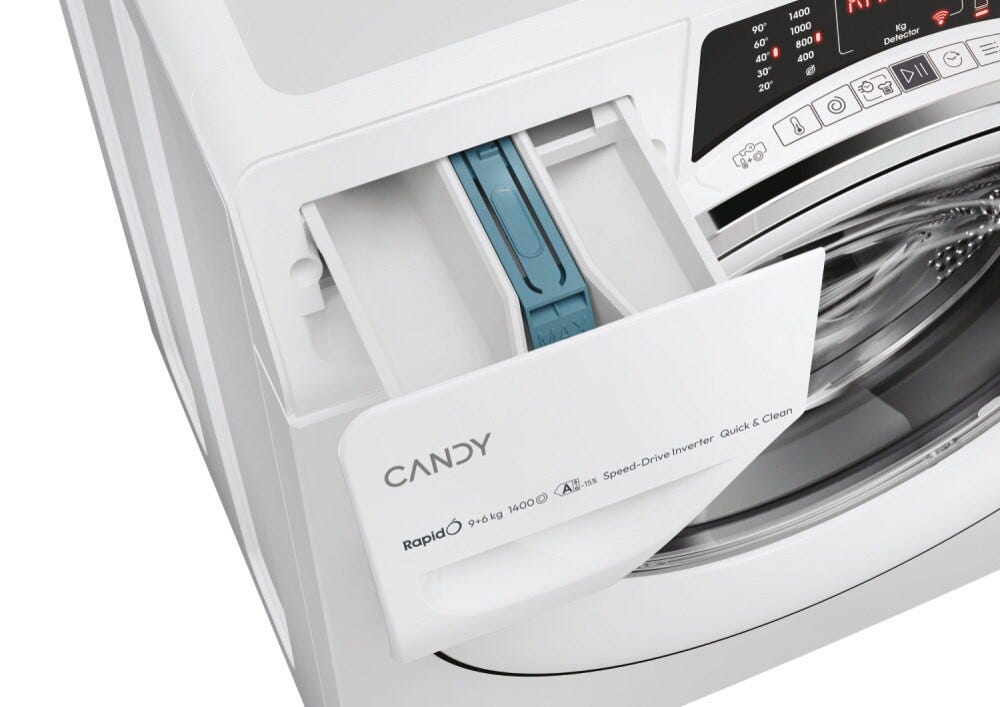 Candy ROW 4966DWMC7-S RapidÓ Lavasciuga 9 kg lavaggio, connettività Wi‑Fi + Bluetooth, 1400 rpm, bianco