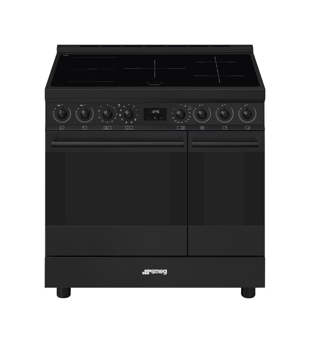 Smeg C92IPN2 classica Cucina da accosto cm. 90x60, 5 zone induzione, 2 forni, termoventilato, pulizia pirolitica, nero opaco