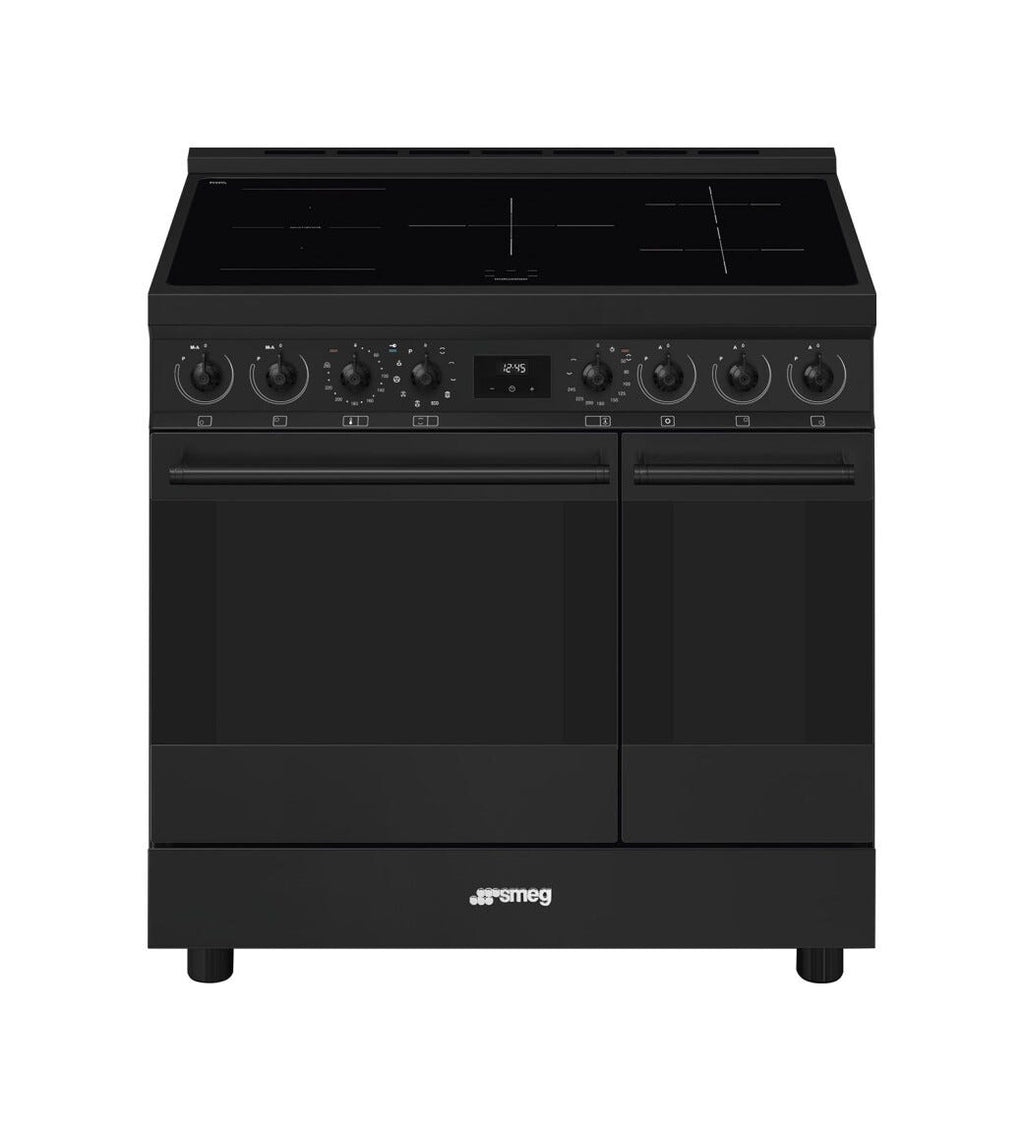 Smeg C92IPN2 classica Cucina da accosto cm. 90x60, 5 zone induzione, 2 forni, termoventilato, pulizia pirolitica, nero opaco