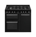 Smeg CX103GMBL classica Cucina da accosto cm. 100x60, 3 forni, forno termoventilato, 5 fuochi a gas, griglie in ghisa, nero lucido
