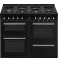 Smeg CX113GMBL classica Cucina da accosto cm. 110x60, 3 forni, forno termoventilato, 6 fuochi a gas, griglie in ghisa, nero lucido