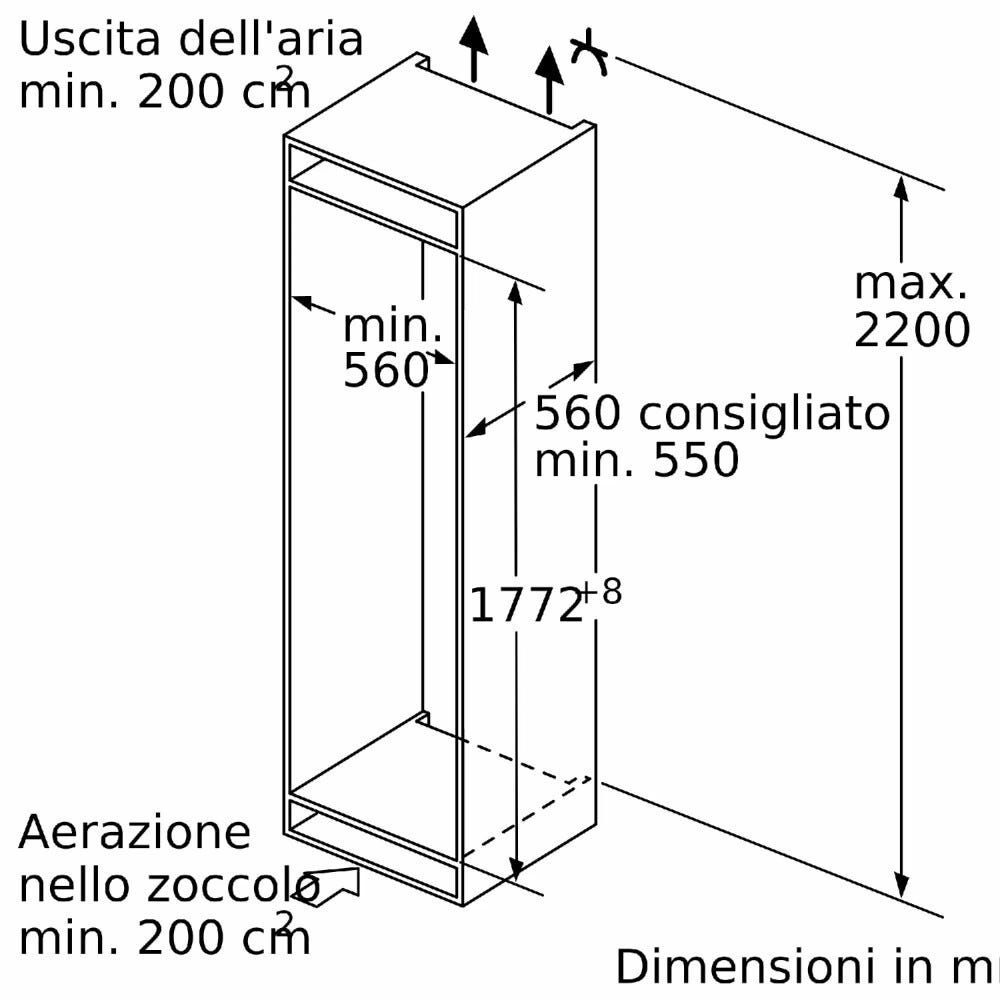 Bosch KIN86ADB0 Serie 6 Frigorifero co congelatore da Incasso, 178 cm, NoFrost, VitaFresh XXL