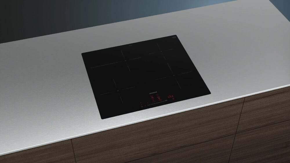 Siemens EH601HFB1E iQ300 Piano cottura a induzione 4 zone, vetro nero, controllo touch