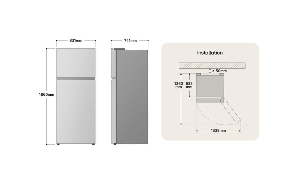 LG GTFV61PYBQD Frigorifero con congelatore a libera installazione, cm 83, h 186, lt 609, prime silver
