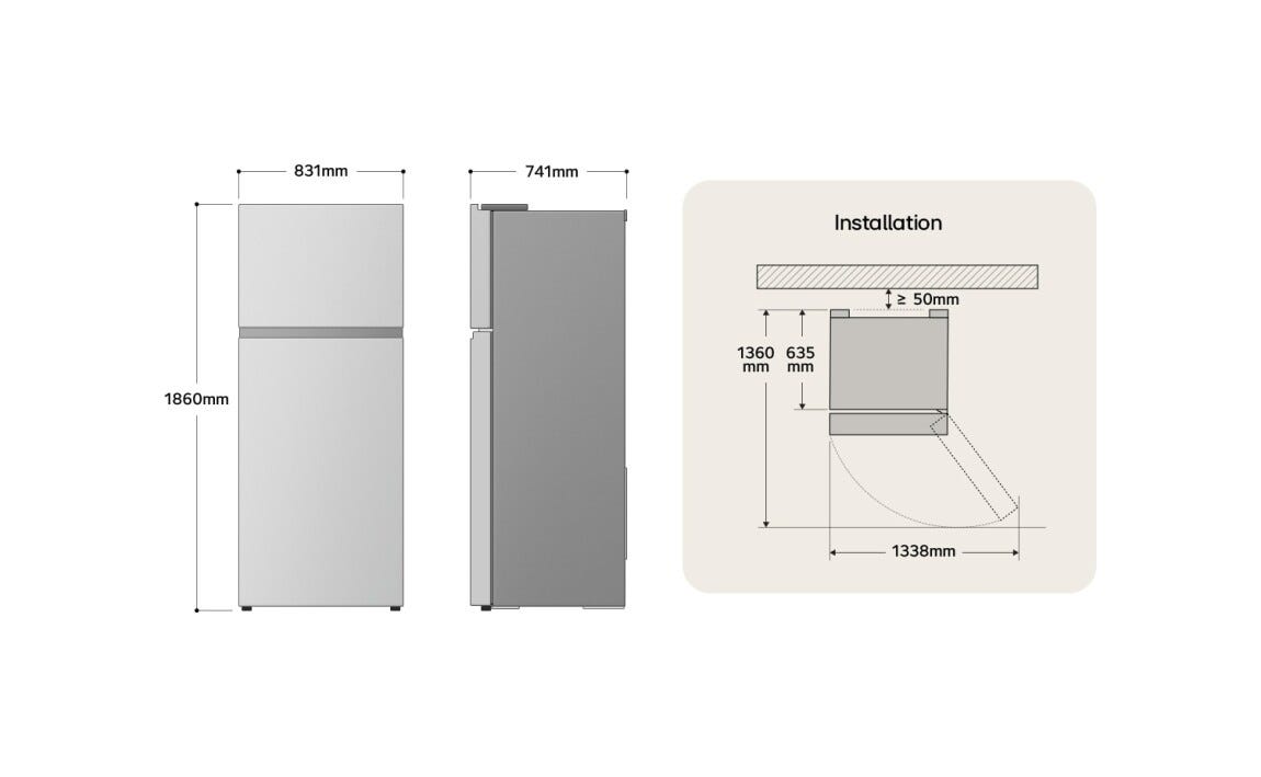 LG GTFV61PYBQD Frigorifero con congelatore a libera installazione, cm 83, h 186, lt 609, prime silver