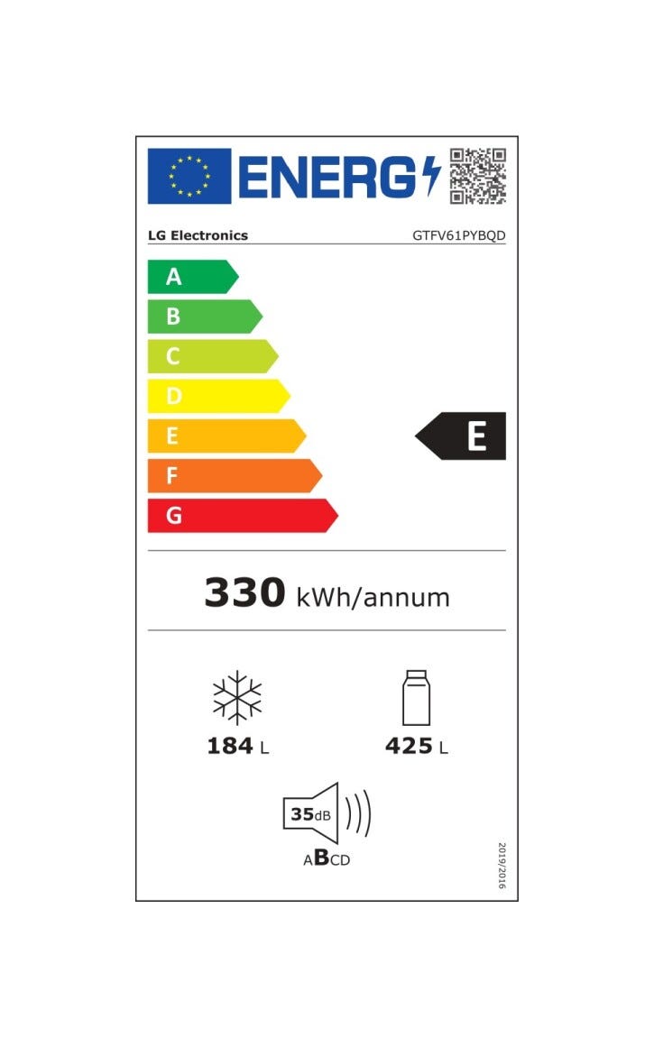 LG GTFV61PYBQD Frigorifero con congelatore a libera installazione, cm 83, h 186, lt 609, prime silver