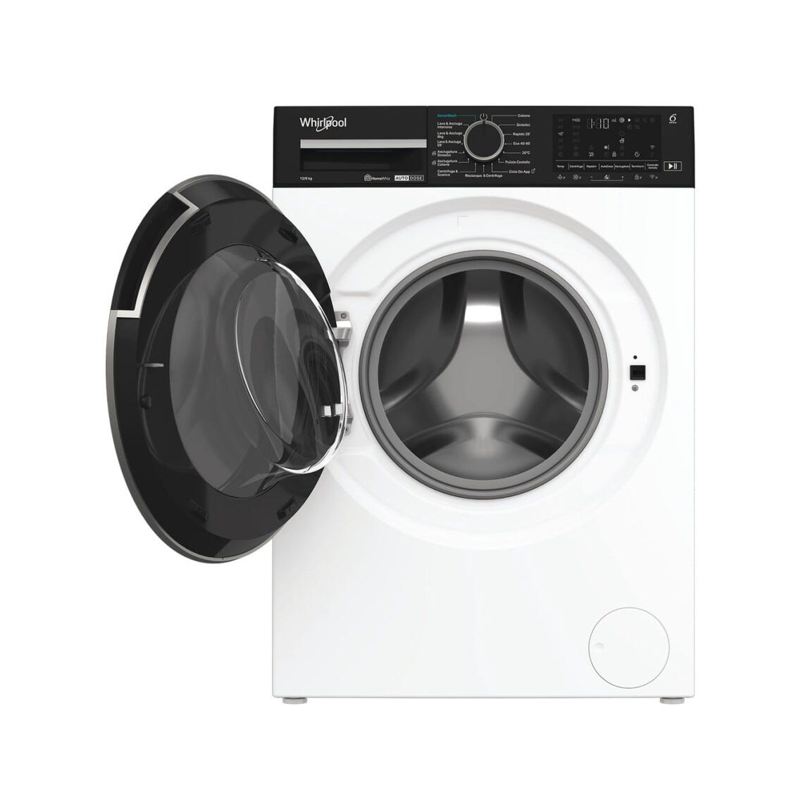 Whirlpool WPD 2836W ADS IT Lavasciuga cm. 60, capacità 12 kg, 6° Senso, Steam Refresh, 1400 giri, motore inverter, bianco