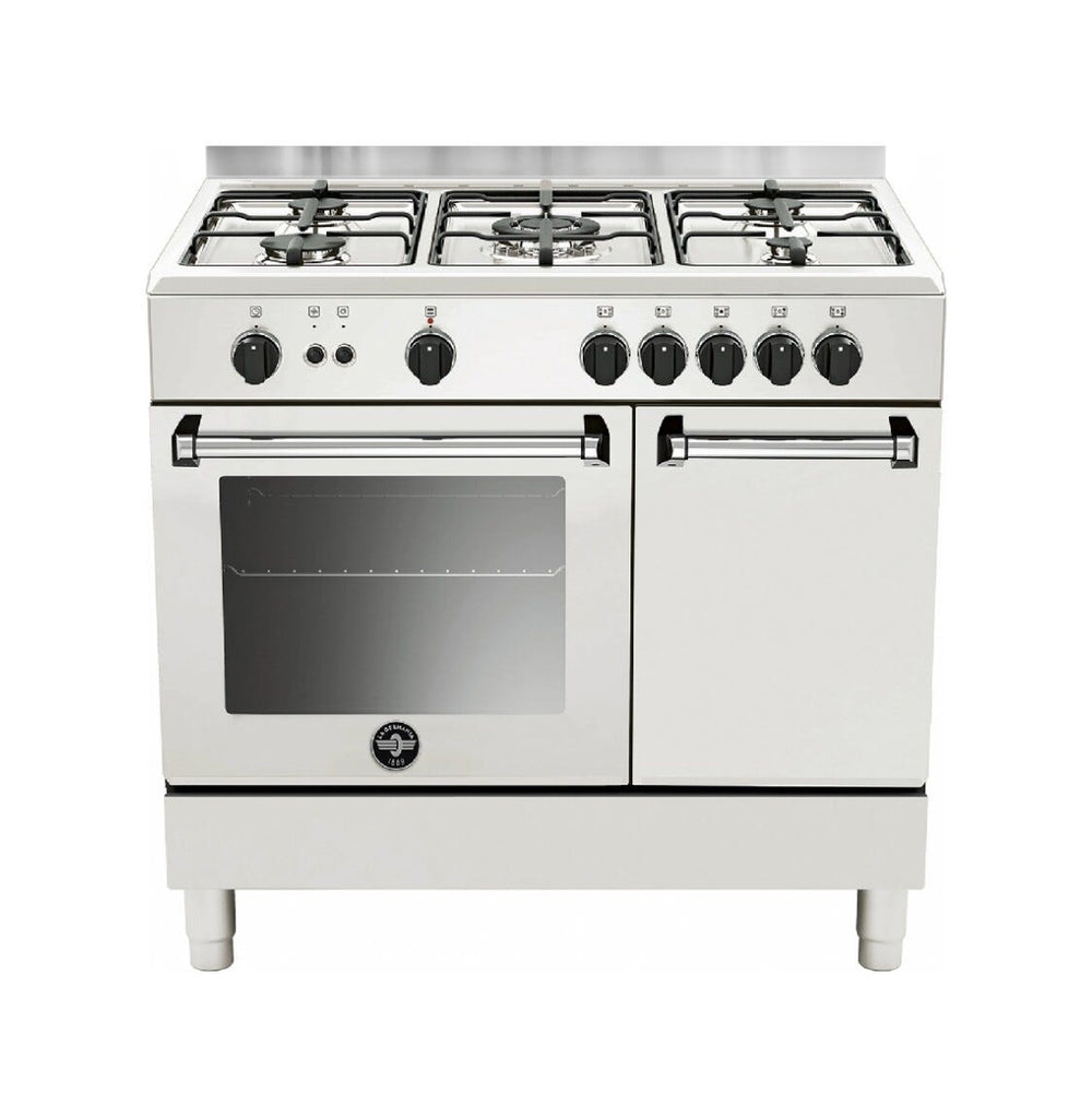 La Germania AMN9P5GBV/24 Americana Cucina da accosto 90x60 cm, 5 fuochi, forno a gas ventilato 50 l, classe A+, bianco