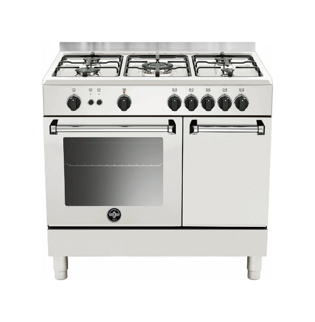 La Germania AMN9P5GBV/24 Americana Cucina da accosto 90x60 cm, 5 fuochi, forno a gas ventilato 50 l, classe A+, bianco