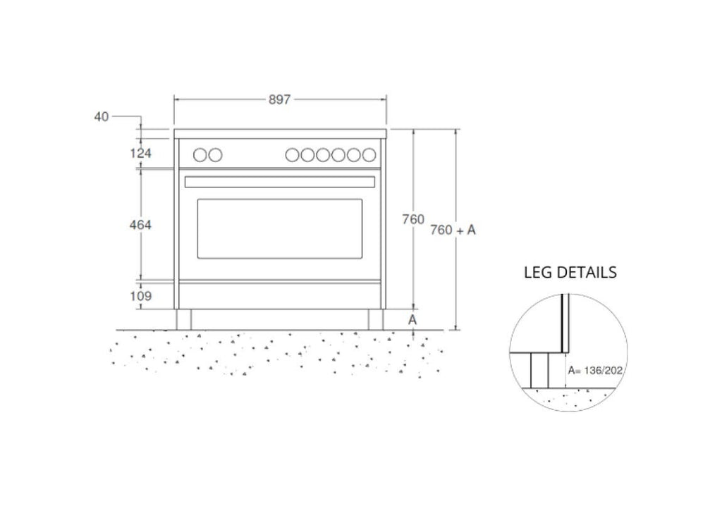 La Germania AMN964IEXE Americana Cucina da accosto 90 cm, piano a induzione 4 zone, forno multifunzione elettrico 104 l, inox