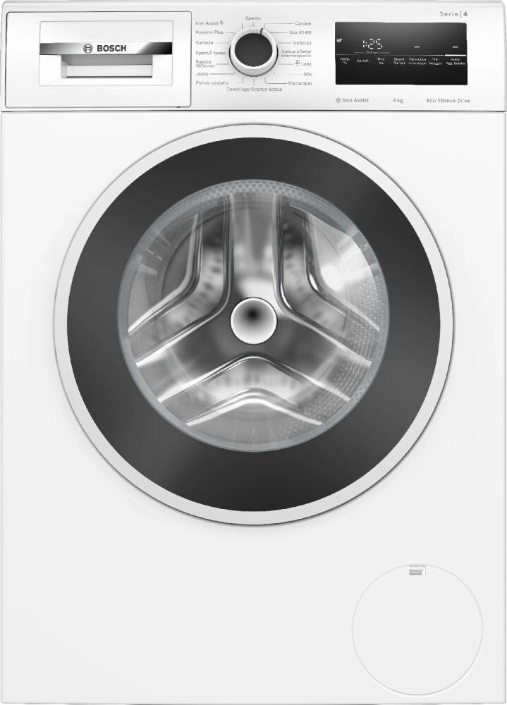 Bosch WAN28218IT Serie 4 Lavatrice, 8 kg, 1400 giri, Classe A, Iron Assist, bianco