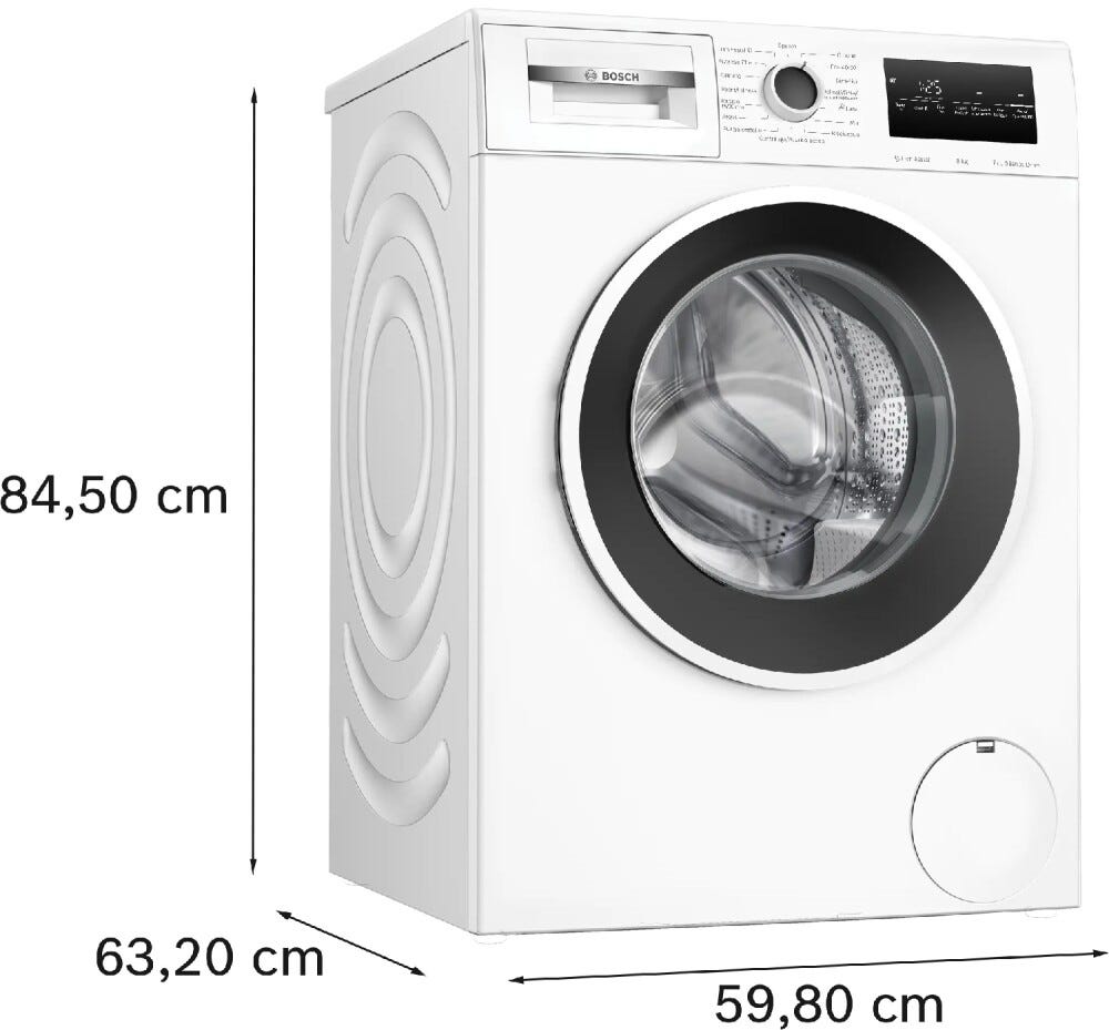 Bosch WAN28218IT Serie 4 Lavatrice, 8 kg, 1400 giri, Classe A, Iron Assist, bianco