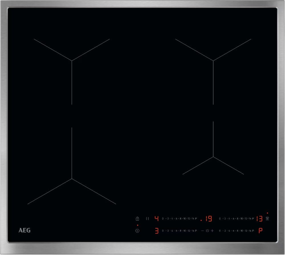 AEG TO64IA0FXB serie 5000 Piano cottura a induzione, cm. 60, 4 zone cottura, Hob²Hood, Slider Touch, vetro nero