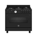 La Germania AMN965GTN/24 Americana Cucina da accosto 90 cm, 5 bruciatori a gas, forno a gas ventilato, classe A+, nero