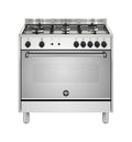 La Germania AMN965LGXV/24 Americana Cucina da accosto 90 cm, 5 bruciatori, forno a gas ventilato, Serie Americana, inox