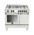 La Germania AMN9P5EBV/24 Americana Cucina da accosto 90 cm, 5 fuochi a gas, forno elettrico multifunzione, classe A, bianco