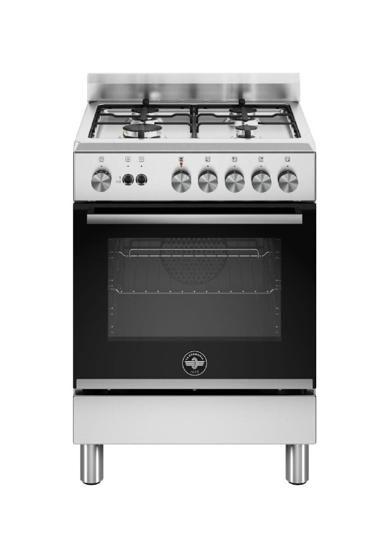 La Germania FTR664GXV/24 Futura Cucina da accosto 60 cm, 4 fuochi a gas, forno gas ventilato, classe A+, inox