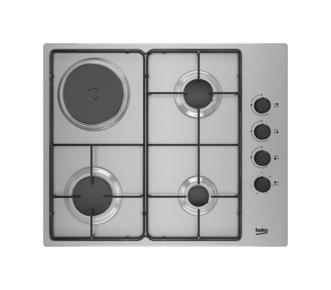 Beko HIGG 64123 SX Piano cottura a gas cm. 60, 4 bruciatori a gas, 7.9 kW, inox