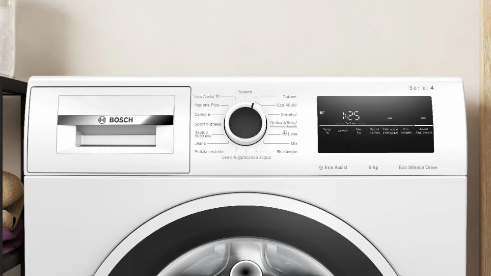 Bosch WAN28219IT Serie 4 Lavatrice a carica frontale, 9 kg, 1400 giri, Classe A, Iron Assist