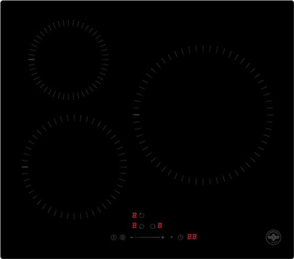 La Germania PLG63I30NV Futura Piano cottura a induzione 59 cm, 3 zone, 6.5 kW, comandi touch, vetroceramica nero