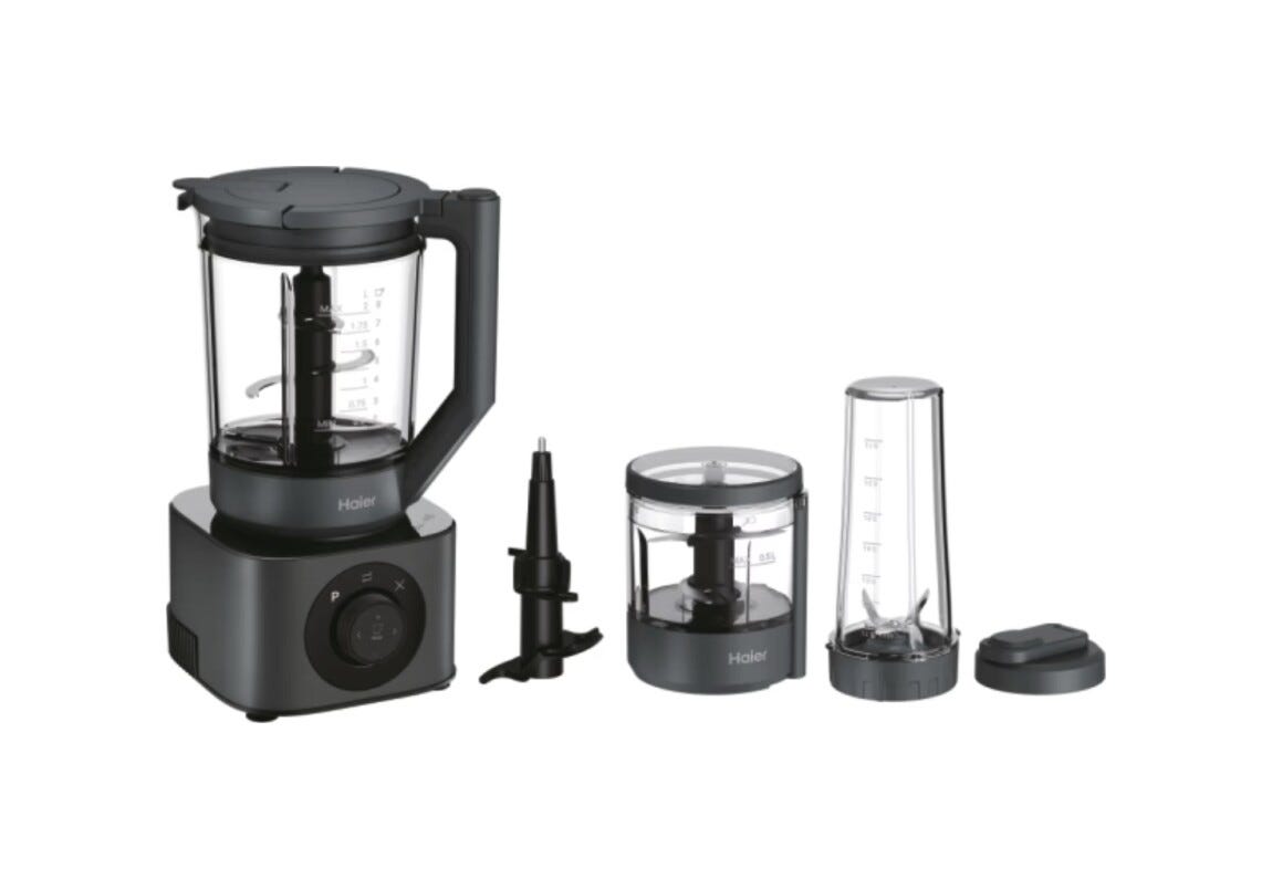 Haier HBL7W5 011 I-Master Serie 7 Frullatore, 13000 RPM, 6 lame, 3 caraffe Tritan, AI adattiva, 6 programmi automatici, grigio ossidiana