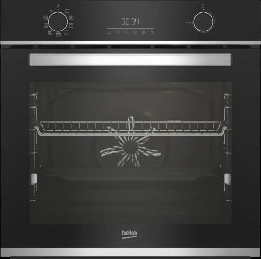 Beko BBIMM13300XMPSE B300 Forno elettrico cm. 60, capacità 72 litri, 9 funzioni, termoventilato, pirolitico, inox/nero