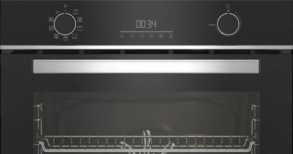 Beko BBIMM13300XMPSE B300 Forno elettrico cm. 60, capacità 72 litri, 9 funzioni, termoventilato, pirolitico, inox/nero